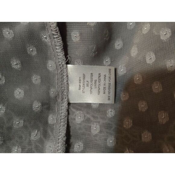 Daniel Rainn Women's Gray Swiss Dot Long Sleeve Sheer Blouse Size Medium - Picture 5 of 7